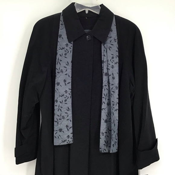 Fleet Street Rain Wear NWT Women’s All Weather Trench Coat W/Scarf Black Size 6 - Picture 7 of 11